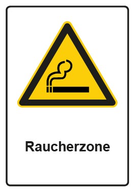 Magnetschild Warnzeichen Piktogramm & Text deutsch · Hinweiszeichen Raucherzone
