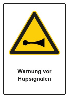 Schild Warnzeichen Piktogramm & Text deutsch · Warnung vor Hupsignalen | selbstklebend