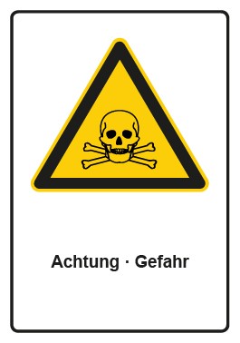 Schild Warnzeichen Piktogramm & Text deutsch · Hinweiszeichen Achtung Gefahr | selbstklebend