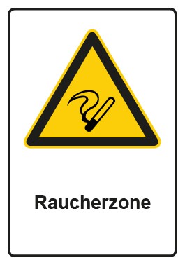 Schild Warnzeichen Piktogramm & Text deutsch · Hinweiszeichen Raucherzone | selbstklebend