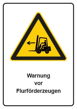 Magnetschild Warnzeichen Piktogramm & Text deutsch · Warnung vor Flurförderzeugen