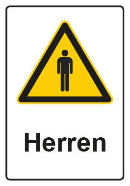 Schild Warnzeichen Piktogramm & Text deutsch · Piktogramm Mann | selbstklebend