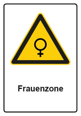 Aufkleber Warnzeichen Piktogramm & Text deutsch · Hinweiszeichen Frauen Zone | stark haftend