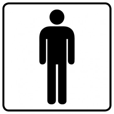 WC Toiletten Schild | Herren | viereckig · weiß · selbstklebend
