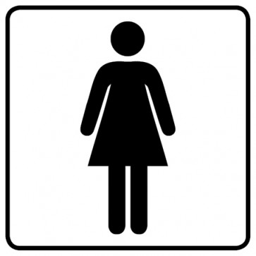 WC Toiletten Schild | Damen | viereckig · weiß · selbstklebend