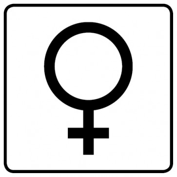 WC Toiletten Schild | Symbol Frau | viereckig · weiß