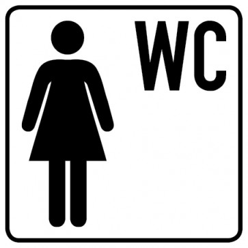WC Toiletten Aufkleber | Damen WC | viereckig · weiß