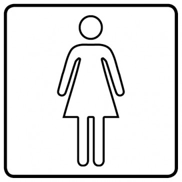 WC Toiletten Schild | Damen outline | viereckig · weiß