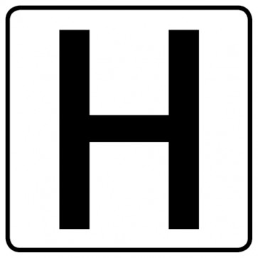 WC Toiletten Schild | H | viereckig · weiß · selbstklebend