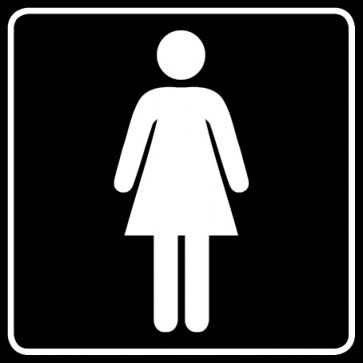 WC Toiletten Schild | Damen | viereckig · schwarz · selbstklebend