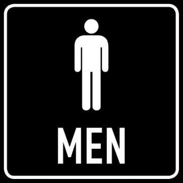 WC Toiletten Schild | Piktogramm Men | viereckig · schwarz