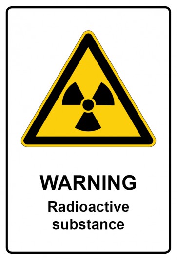 Magnetschild Warnzeichen Piktogramm & Text englisch · Warning · Radioactive substance