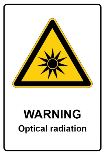 Magnetschild Warnzeichen Piktogramm & Text englisch · Warning · Optical radiation