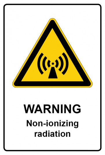 Aufkleber Warnzeichen Piktogramm & Text englisch · Warning · Non-ionizing radiation
