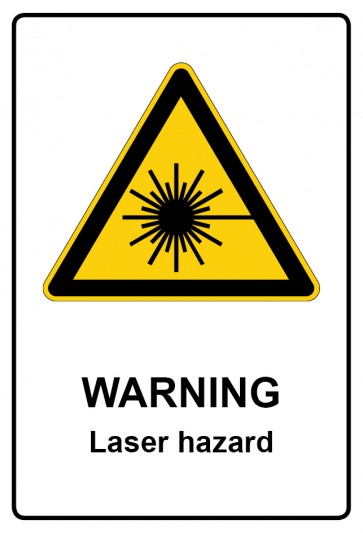 Aufkleber Warnzeichen Piktogramm & Text englisch · Warning · Laser hazard