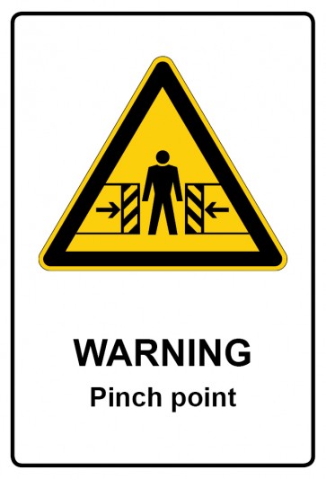 Magnetschild Warnzeichen Piktogramm & Text englisch · Warning · Pinch point