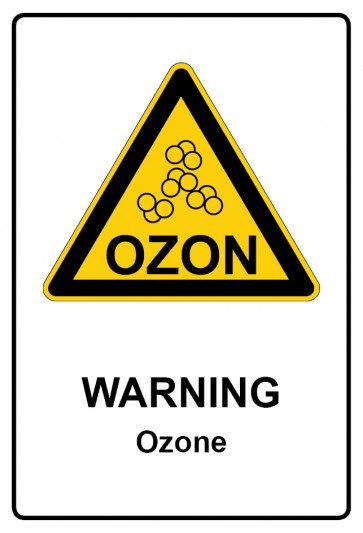 Schild Warnzeichen Piktogramm & Text englisch · Warning · Ozone | selbstklebend
