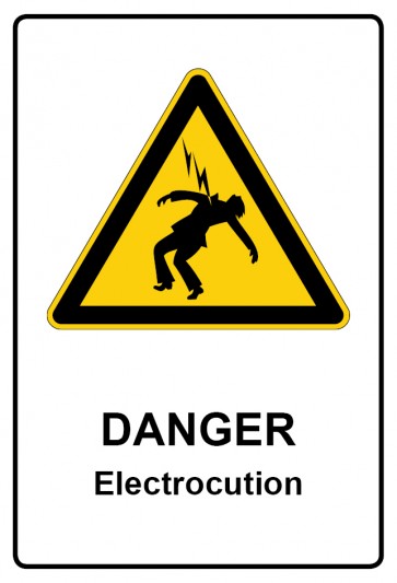 Schild Warnzeichen Piktogramm & Text englisch · Danger · Electrocution | selbstklebend