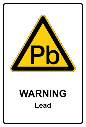 Schild Warnzeichen Piktogramm & Text englisch · Warning · Lead