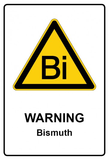 Schild Warnzeichen Piktogramm & Text englisch · Warning · Bismuth