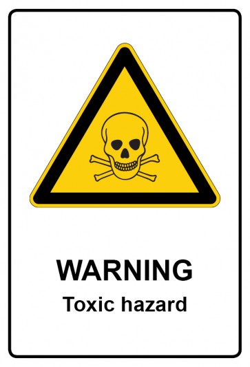 Magnetschild Warnzeichen Piktogramm & Text englisch · Warning · Toxic hazard