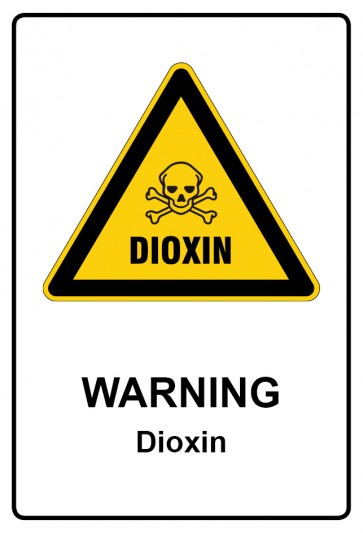 Schild Warnzeichen Piktogramm & Text englisch · Warning · Dioxin | selbstklebend