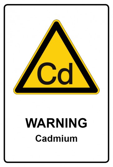 Aufkleber Warnzeichen Piktogramm & Text englisch · Warning · Cadmium | stark haftend