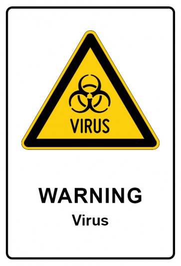 Magnetschild Warnzeichen Piktogramm & Text englisch · Warning · Virus