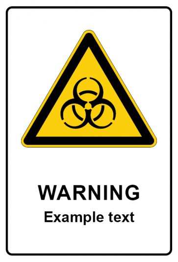 Aufkleber Warnzeichen Piktogramm & Text englisch · Warning · Example text | stark haftend