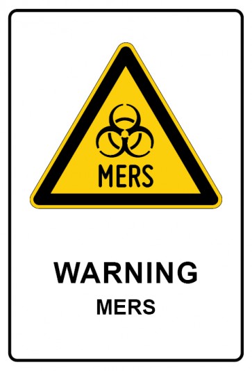 Magnetschild Warnzeichen Piktogramm & Text englisch · Warning · MERS