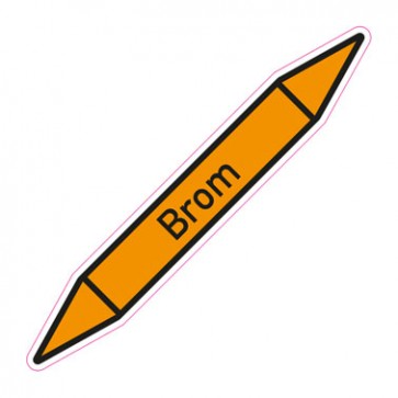 Rohrleitungskennzeichnung Brom · Aufkleber  | stark haftend