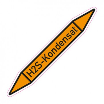 Aufkleber Rohrkennzeichnung · Rohrleitungskennzeichnung H2S-Kondensat