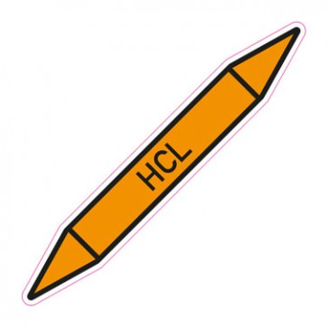 Rohrleitungskennzeichnung HCL · Aufkleber  | stark haftend