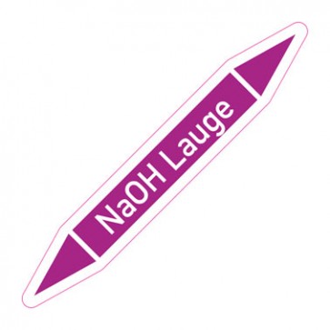 Rohrleitungskennzeichnung NaOH Lauge · Aufkleber  | stark haftend