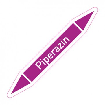 Rohrleitungskennzeichnung Piperazin · Aufkleber  | stark haftend