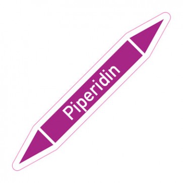 Rohrleitungskennzeichnung Piperidin · Aufkleber  | stark haftend