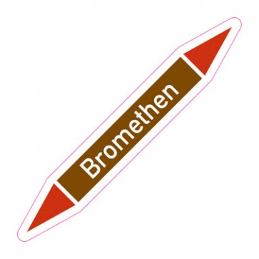 Rohrleitungskennzeichnung Bromethen · Aufkleber  | stark haftend