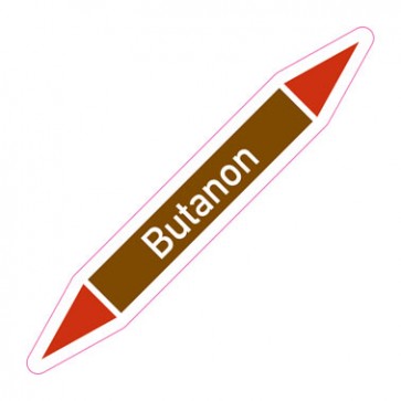 Aufkleber Rohrkennzeichnung · Rohrleitungskennzeichnung Butanon