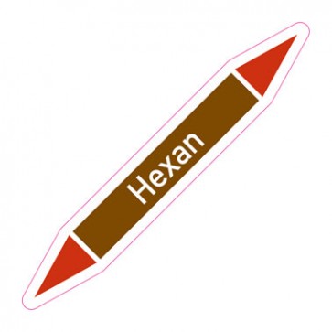 Aufkleber Rohrkennzeichnung · Rohrleitungskennzeichnung Hexan