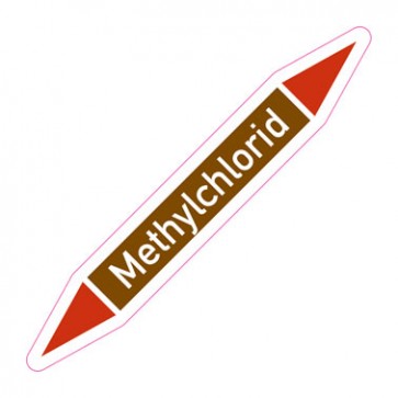 Aufkleber Rohrkennzeichnung · Rohrleitungskennzeichnung Methylchlorid