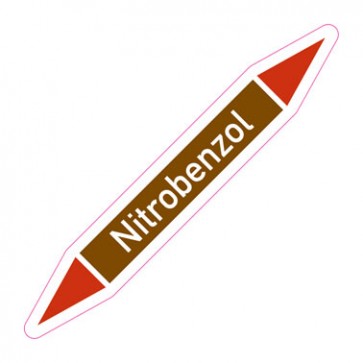 Rohrleitungskennzeichnung Nitrobenzol · Aufkleber  | stark haftend