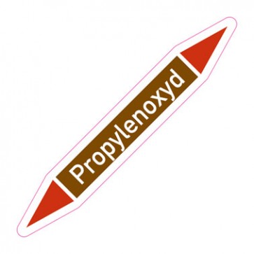 Rohrleitungskennzeichnung Propylenoxyd · Aufkleber  | stark haftend