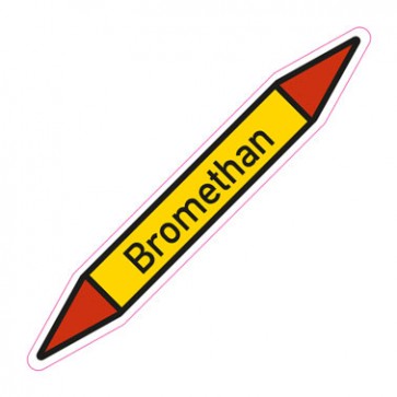 Rohrleitungskennzeichnung Bromethan · Aufkleber  | stark haftend