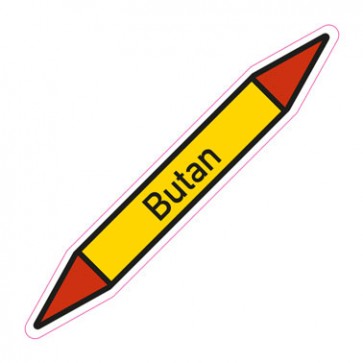 Aufkleber Rohrkennzeichnung · Rohrleitungskennzeichnung Butan