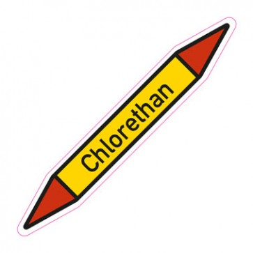 Aufkleber Rohrkennzeichnung · Rohrleitungskennzeichnung Chlorethan