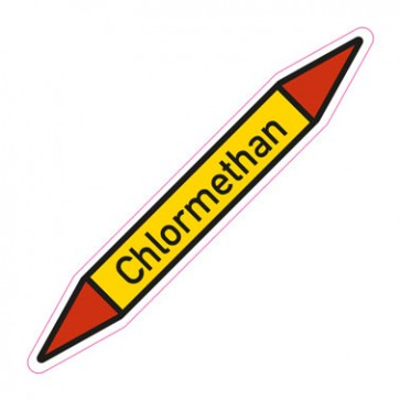 Rohrleitungskennzeichnung Chlormethan · Aufkleber  | stark haftend
