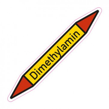 Rohrleitungskennzeichnung Dimethylamin · Aufkleber  | stark haftend