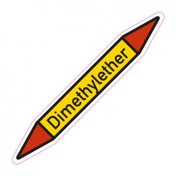 Rohrleitungskennzeichnung Dimethylether · Aufkleber  | stark haftend