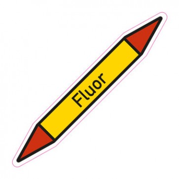 Aufkleber Rohrkennzeichnung · Rohrleitungskennzeichnung Fluor