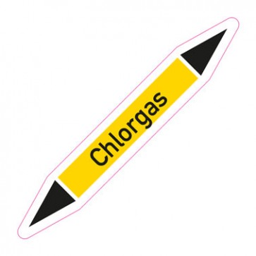 Aufkleber Rohrkennzeichnung · Rohrleitungskennzeichnung Chlorgas